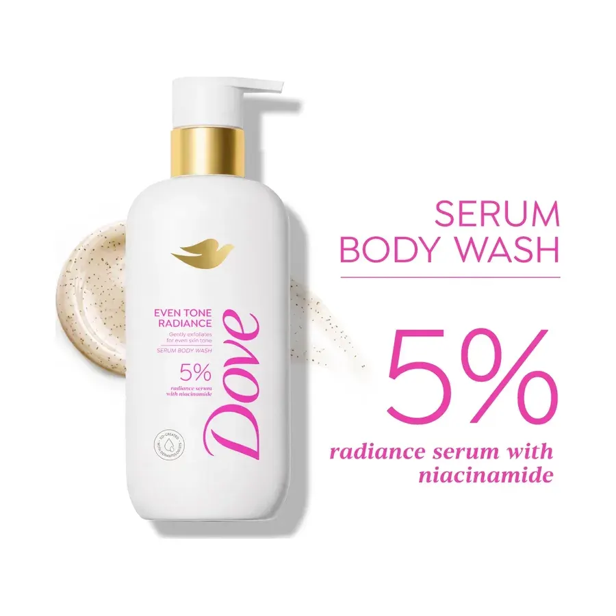 Dove Even Tone Bodywash with 5% Radiance Serum with Niacinamide Even Tone Bodywash with 5% Radiance Serum with Niacinamide