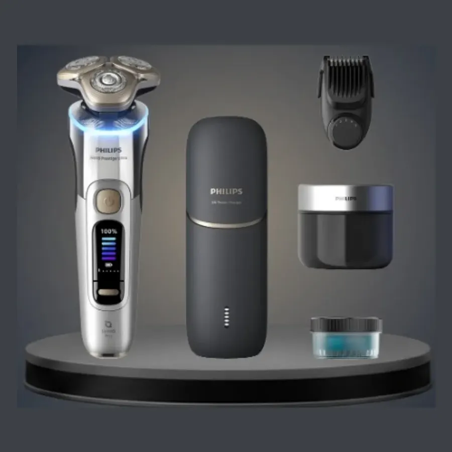 Philips Electric Shaver 9000 Prestige with cleaning pod and UV case XP9404/46