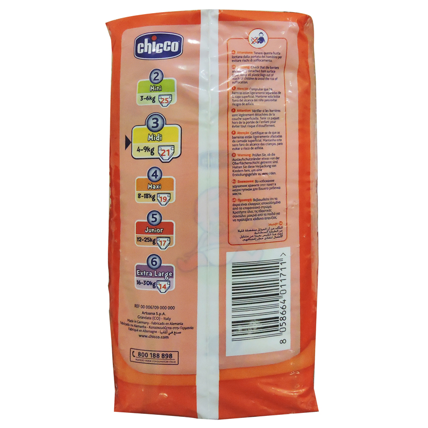 Chicco Midi Diapers - Pack of 21 Diapers - Veste Asciutto - P/C - 1312 - Image 3