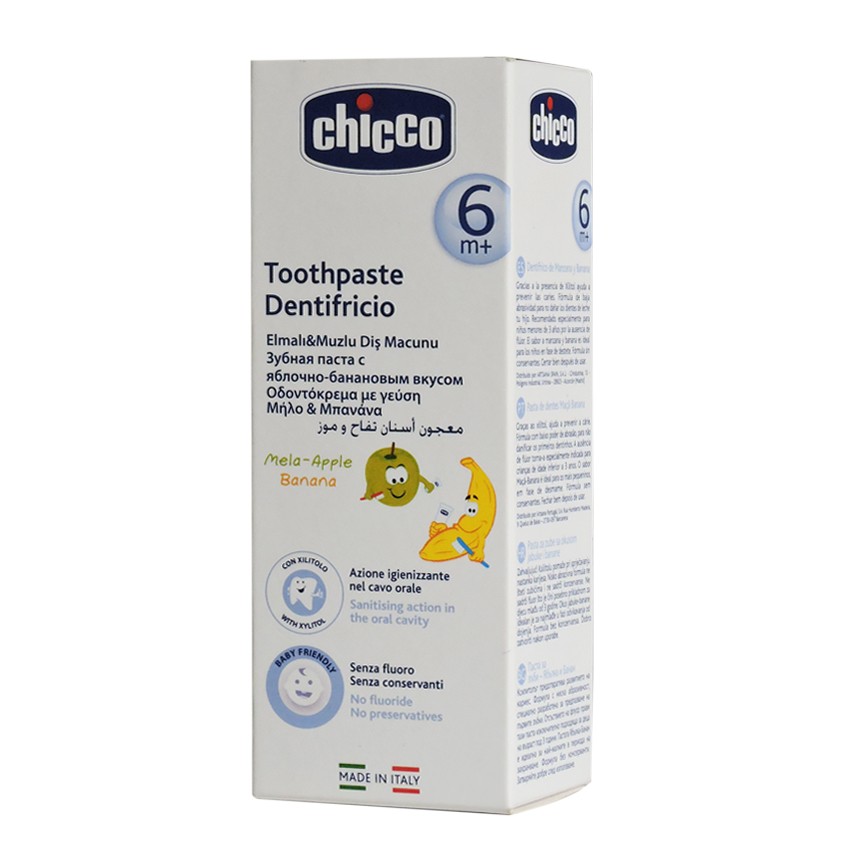 Chicco Toothpaste Dentifricio - Pack of 50ml - Mela Apple Banana - P/C - 3160