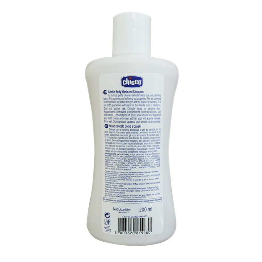 Chicco Baby Moments - Bottel of 500ml - Gentle Body Wash & Shampoo - P/C - 3678 - Image 3
