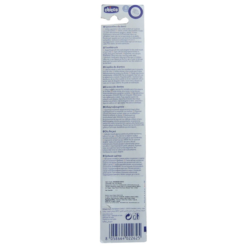 Chicco Toothbrush - Pack of 1 - Spazzolino Pink - P/C - 3162 - Image 3