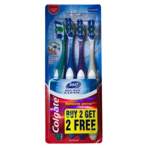 Colgate Toothbrush - 360 Whole Mouth Clean - Pack of 4’s - Medium - PC - 4965