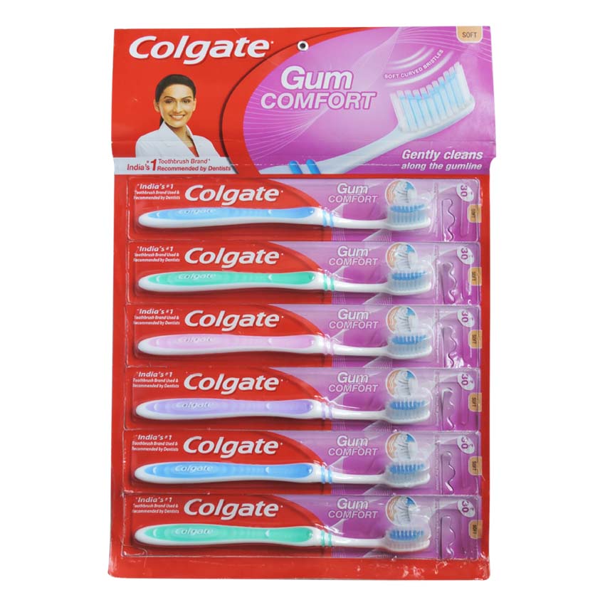 Colgate Toothbrush - Gum Comfort - Pack of 1N - Card of 6 packs - Soft - P/C - 431