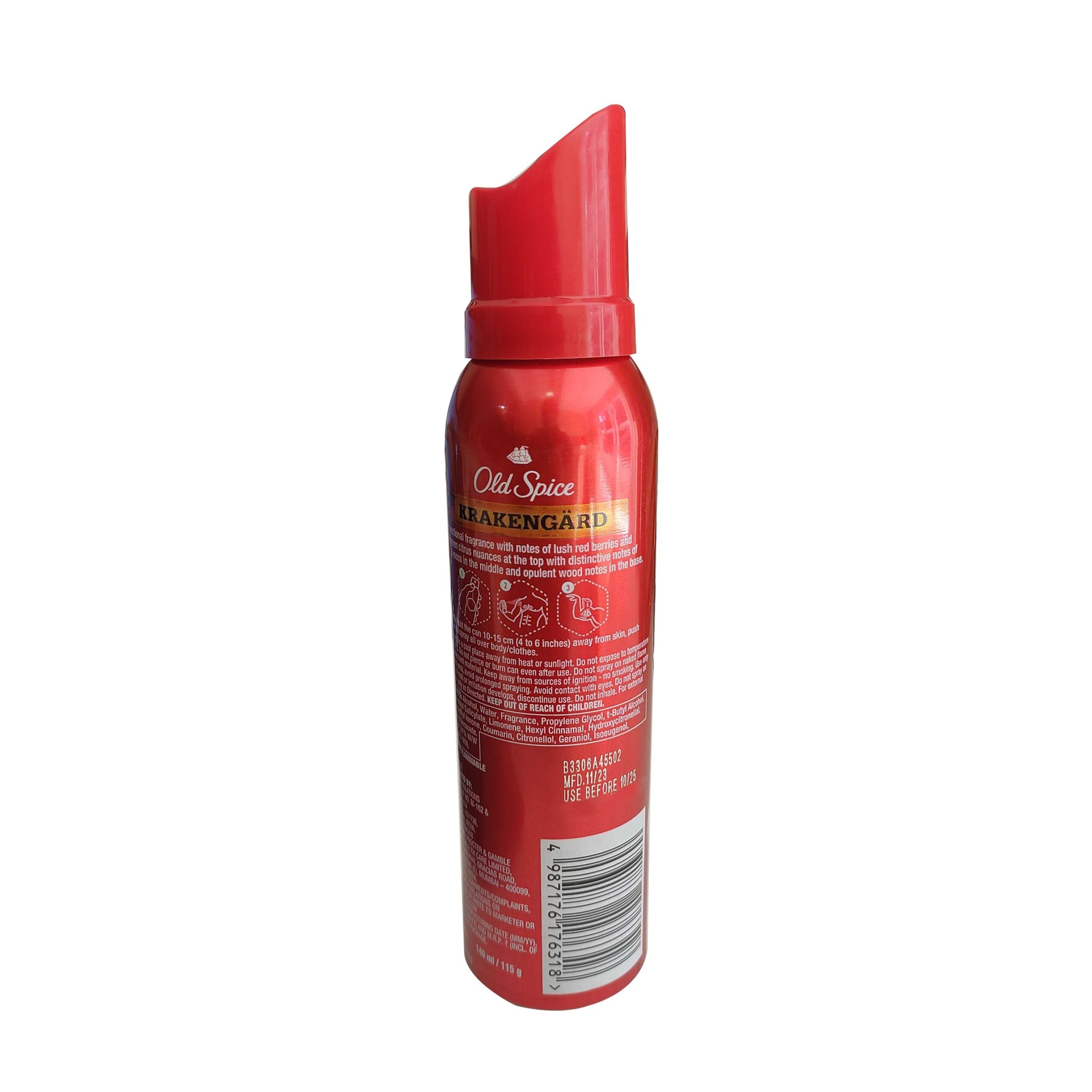 Old Spice Deodorant Spray - Can of 140ml - Krakengard - P/C - 5144 - Image 4