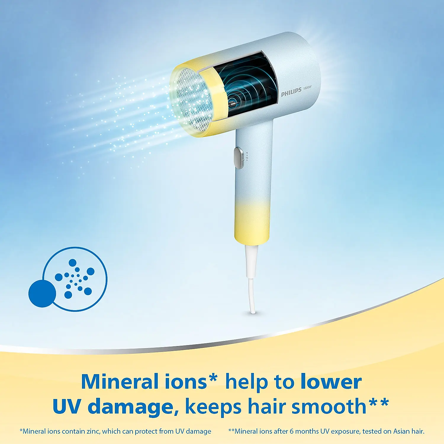 Philips UV Protect Hair Dryer | Dual Ionic Care | Caring Temp Setting | Powerful Drying | BHD399/00 - Image 3