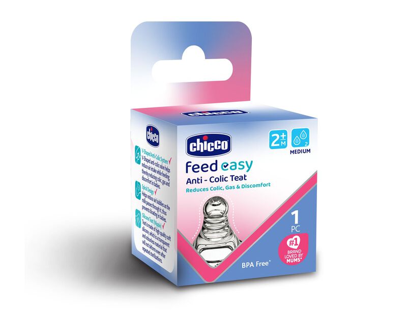 Chicco Feed Easy Teat (2m+, Medium) (2 Pcs)