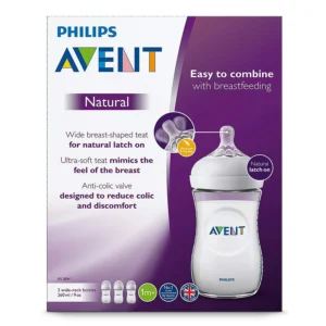 Philips Avent Natural BottleĀ | Ideal for 1 Month+ | Slow Flow | BPA Free | 260ml | No 1 Recommended Brand by Moms Worldwide | SCF033/10