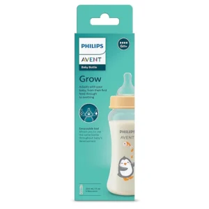 Philips Avent Grow Feeding Bottle for Babies aged 6 months and above | 330ml | Pack of 1| Anti Colic | BPA Free | Made in India | SCF064/01