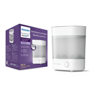 Philips Avent Bottle Sterilizer | Kills 99% Germs & Bacteria | 10 Mins Cycle | 6 Bottle Capacity | SCF291/00