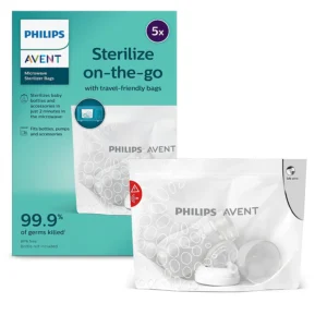 Philips Avent Microwave Sterilizing Bag | Kills 99.9% Germs & Bacteria | Pack of 5 Bags for 100 uses | SCF297/05
