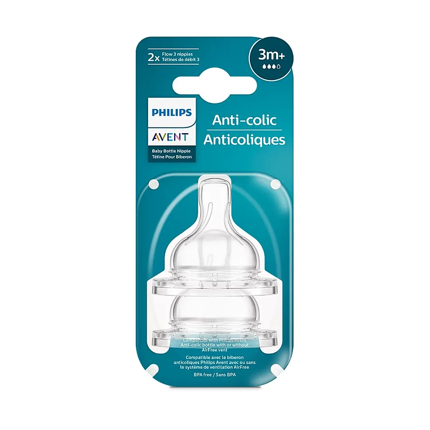 Philips Avent Anti Colic Teat for Babies aged 3 to 6 months | Flow 4 | Pack of 2 | BPA Free | SCY763/02 - Image 4