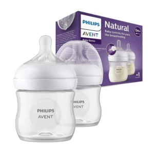 Philips Avent Natural Response Feeding Bottles for Newborn Babies| 125ml | Pack of 2 | BPA Free | SCY900/02