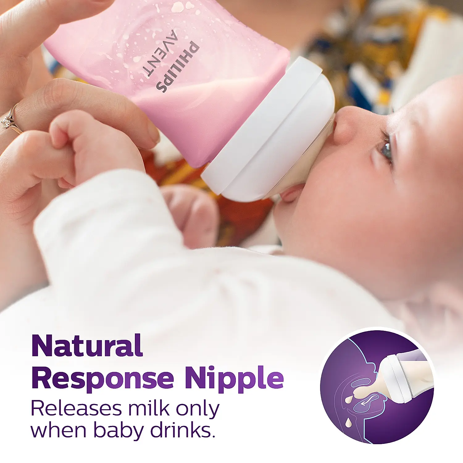 Philips Avent Natural Response Feeding Bottle | Pink | 260ml | BPA Free | for Babies aged 3 to 6 months | SCY903/11 - Image 6