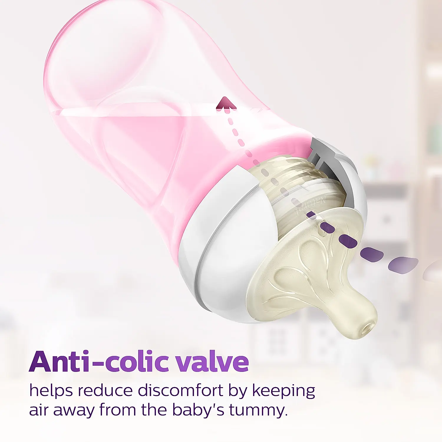Philips Avent Natural Response Feeding Bottle | Pink | 260ml | BPA Free | for Babies aged 3 to 6 months | SCY903/11 - Image 9