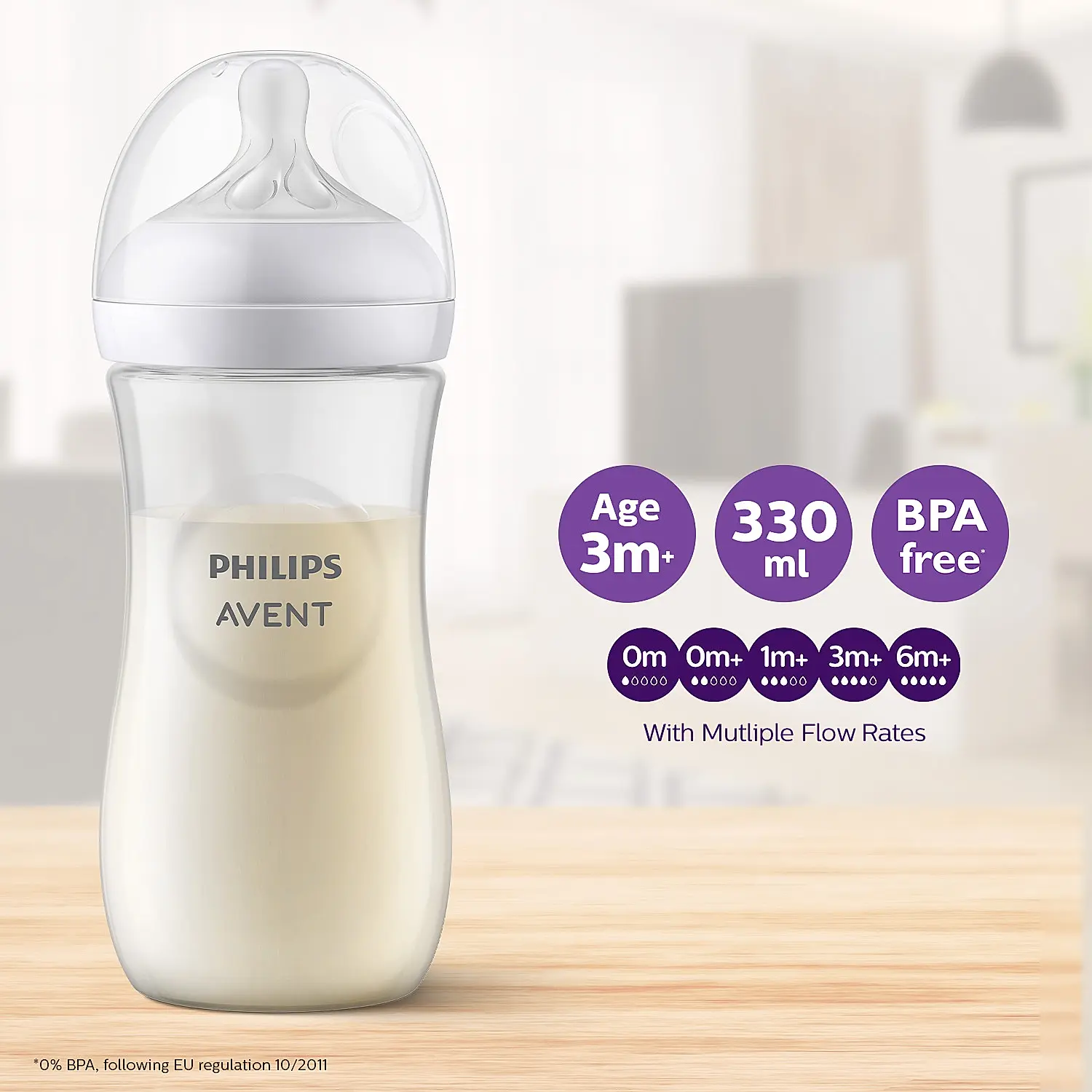 Philips Avent Natural Response Bottles for Babies aged 6 months and above | 330ml | Pack of 2 | BPA Free | SCY906/02 - Image 2