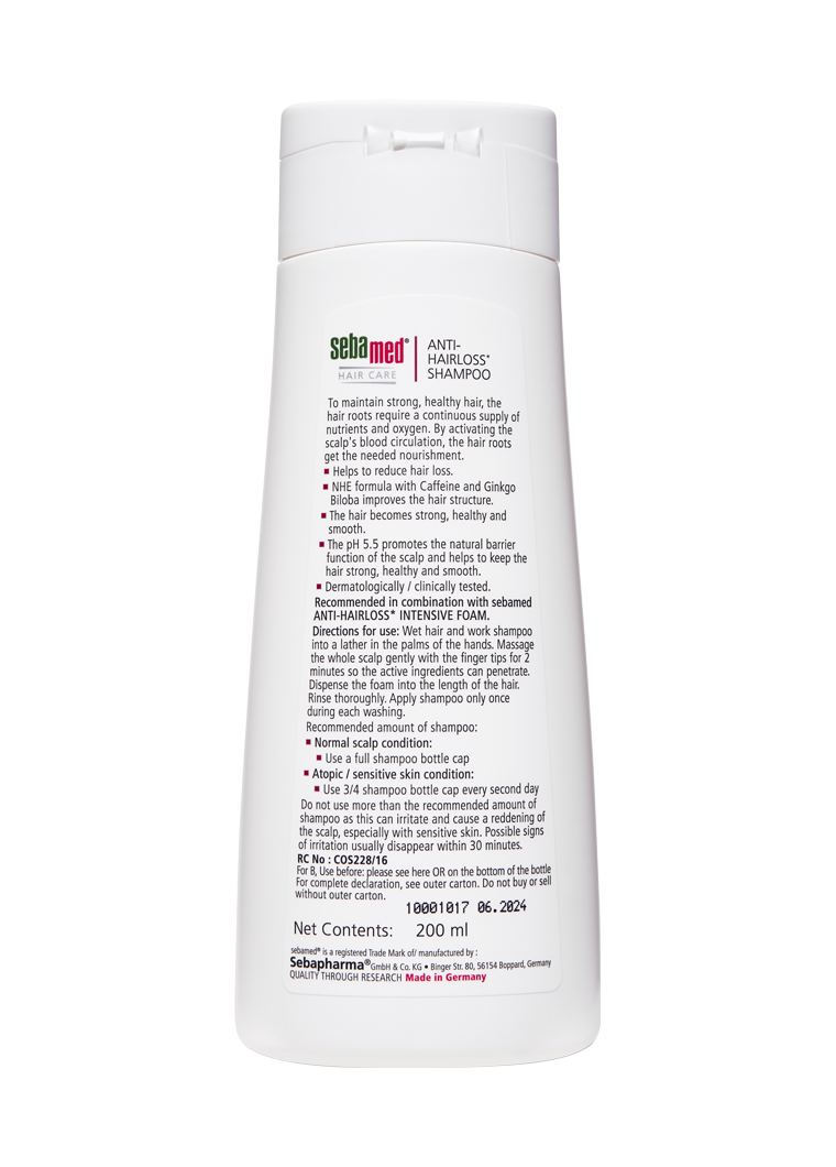 Sebamed Anti- Hairloss Shampoo 200Ml|Ph 5.5|Reduces Hairloss|Caffeine&Gingko Biloba|All Hair Types - Image 3