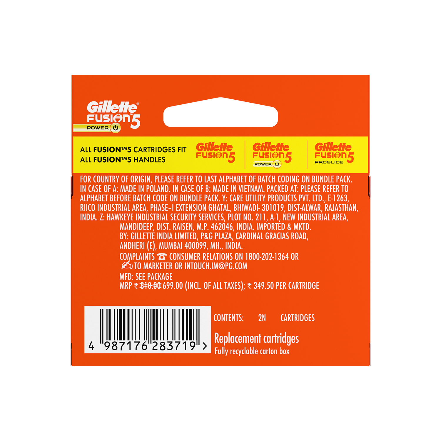 Gillette Fusion - Power Shaving Razor Blades Cartridge 2 pcs - Image 10