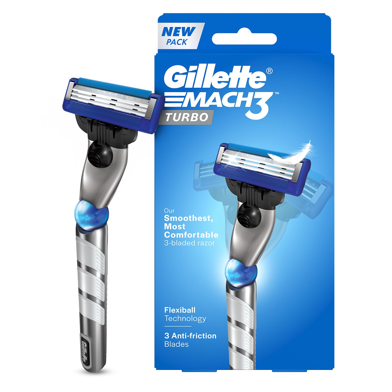 Gillette Mach3 Turbo Men’s Razor with Flexball Technology