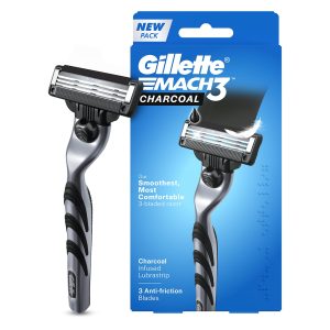 Gillette Mach3 Charcoal Shaving Razor for Men with New Enhanced Lubrastrip with a Touch of Charcoal for a Clean Close Shave