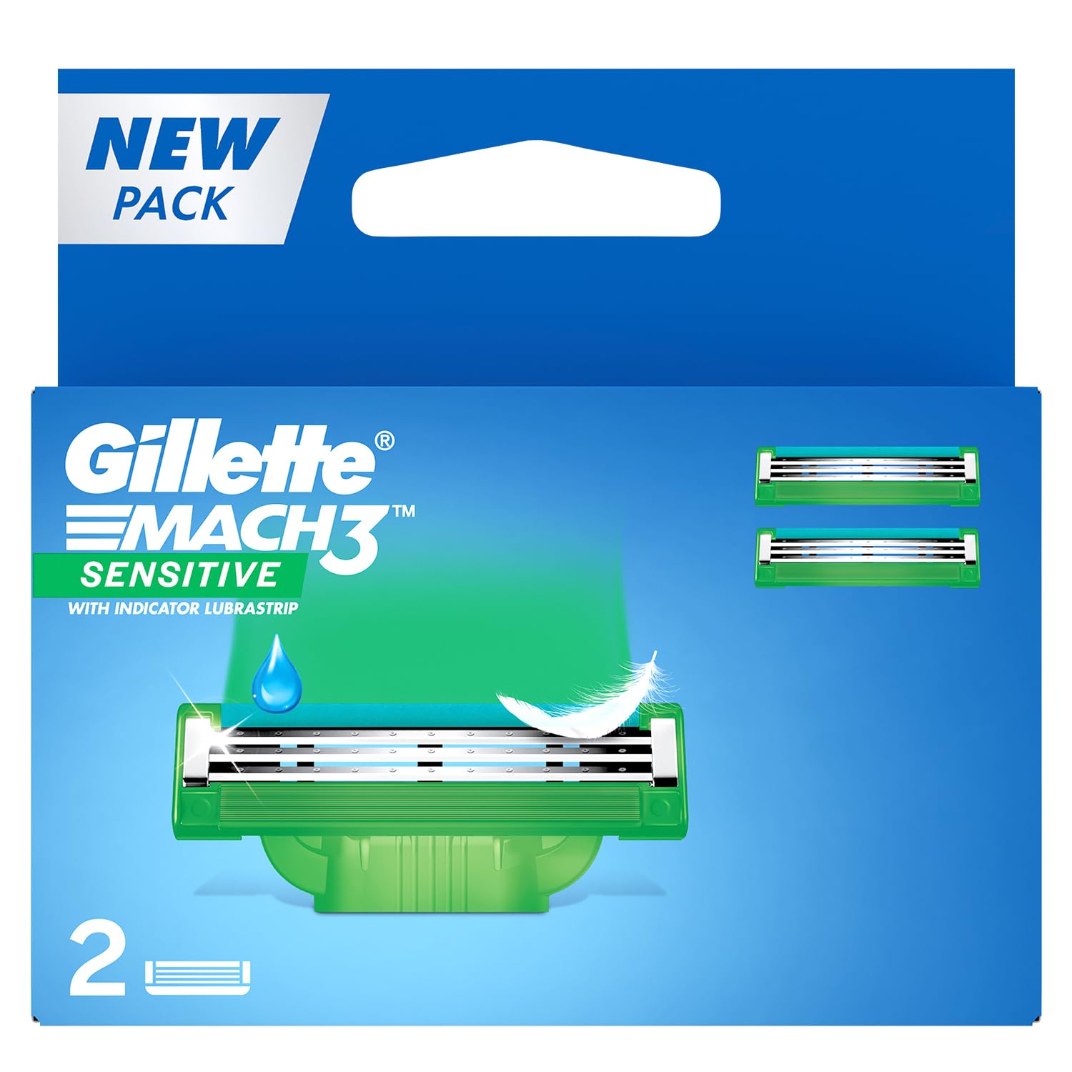 Gillette Mach3 Sensitive Manual Shaving Blades for MenPack of Cartridges, 2 pcs - Image 2