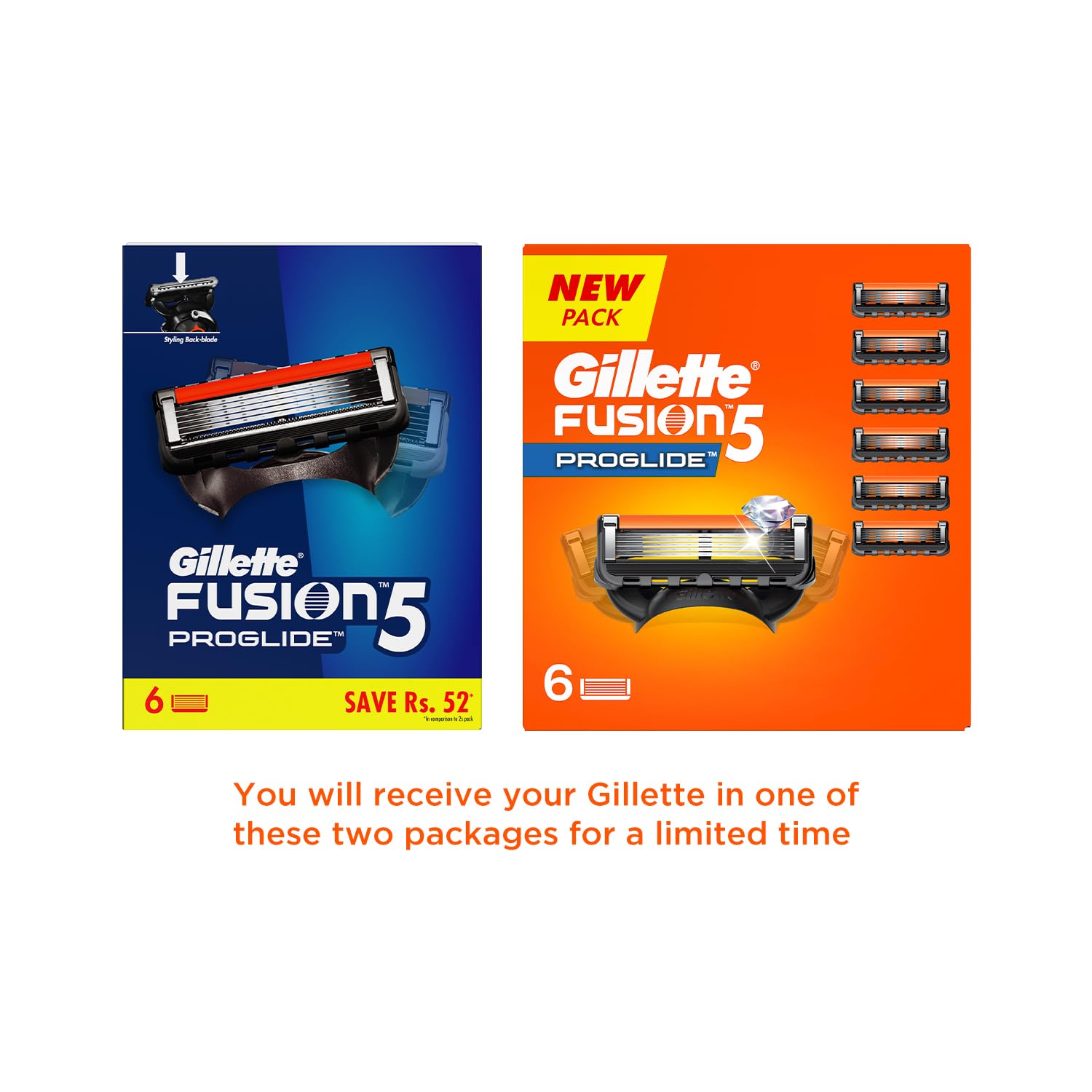 Gillette Fusion Proglide Blades for men - 6 count for Perfect Shave and Perfect Beard Shape with styling back blade - Image 3