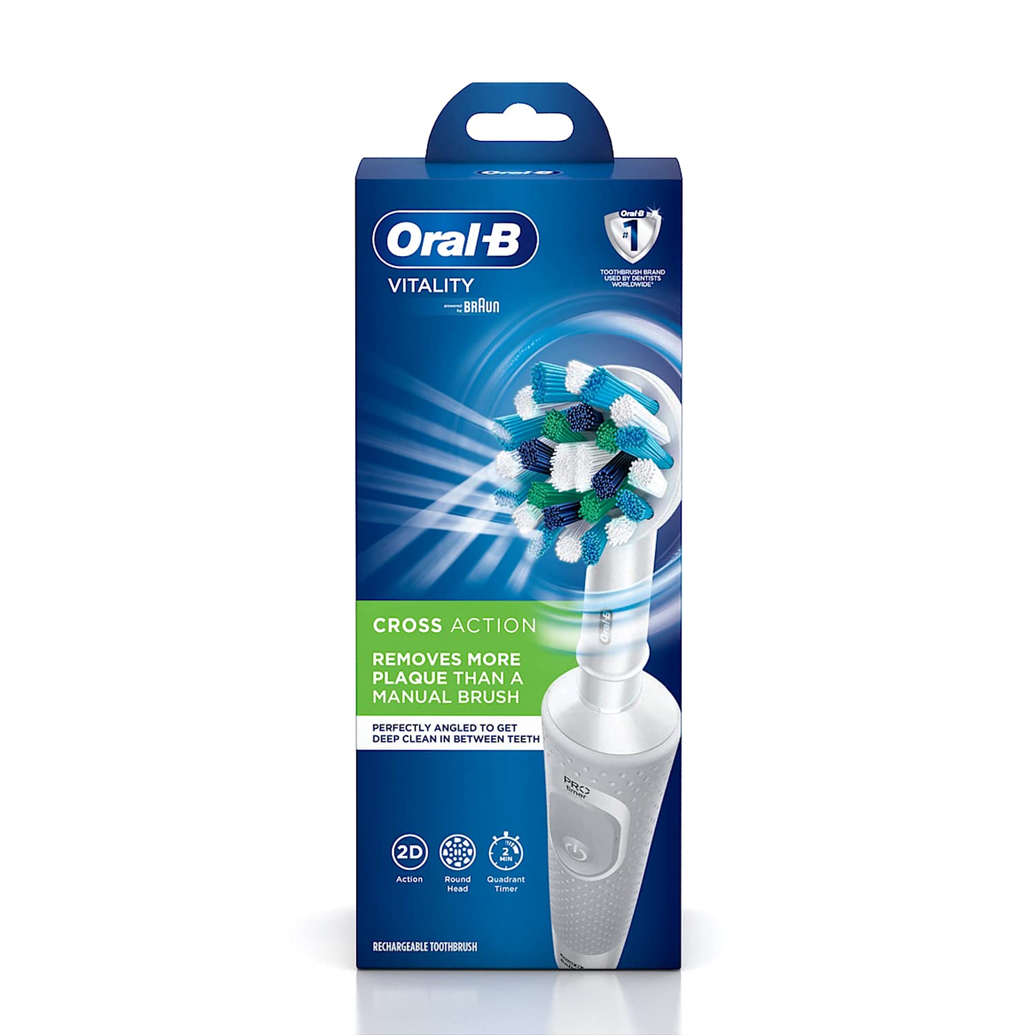 Oral B Vitality 100 Blue Criss Cross Electric Rechargeable Toothbrush Powered by Braun and Oral B Kids Electric Rechargeable Toothbrush, Featuring Frozen Characters - Image 2