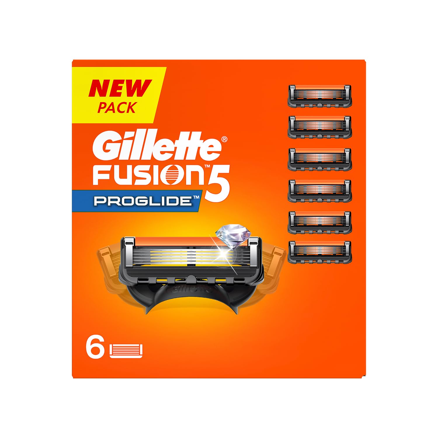 Gillette Fusion Proglide Blades for men - 6 count for Perfect Shave and Perfect Beard Shape with styling back blade - Image 2