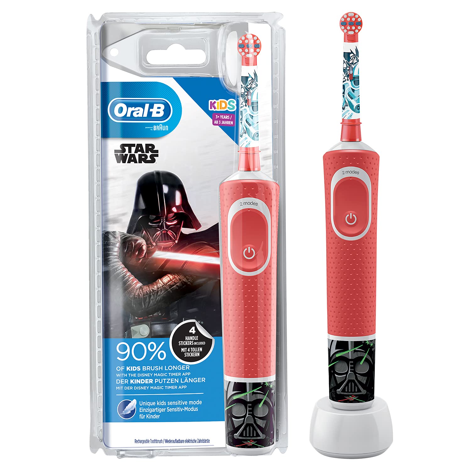 Oral B Vitality 100 Black Criss Cross Electric Rechargeable Toothbrush Powered by Braun and Oral-B Kids Electric Rechargeable Toothbrush Featuring Star Wars Characters - Image 4