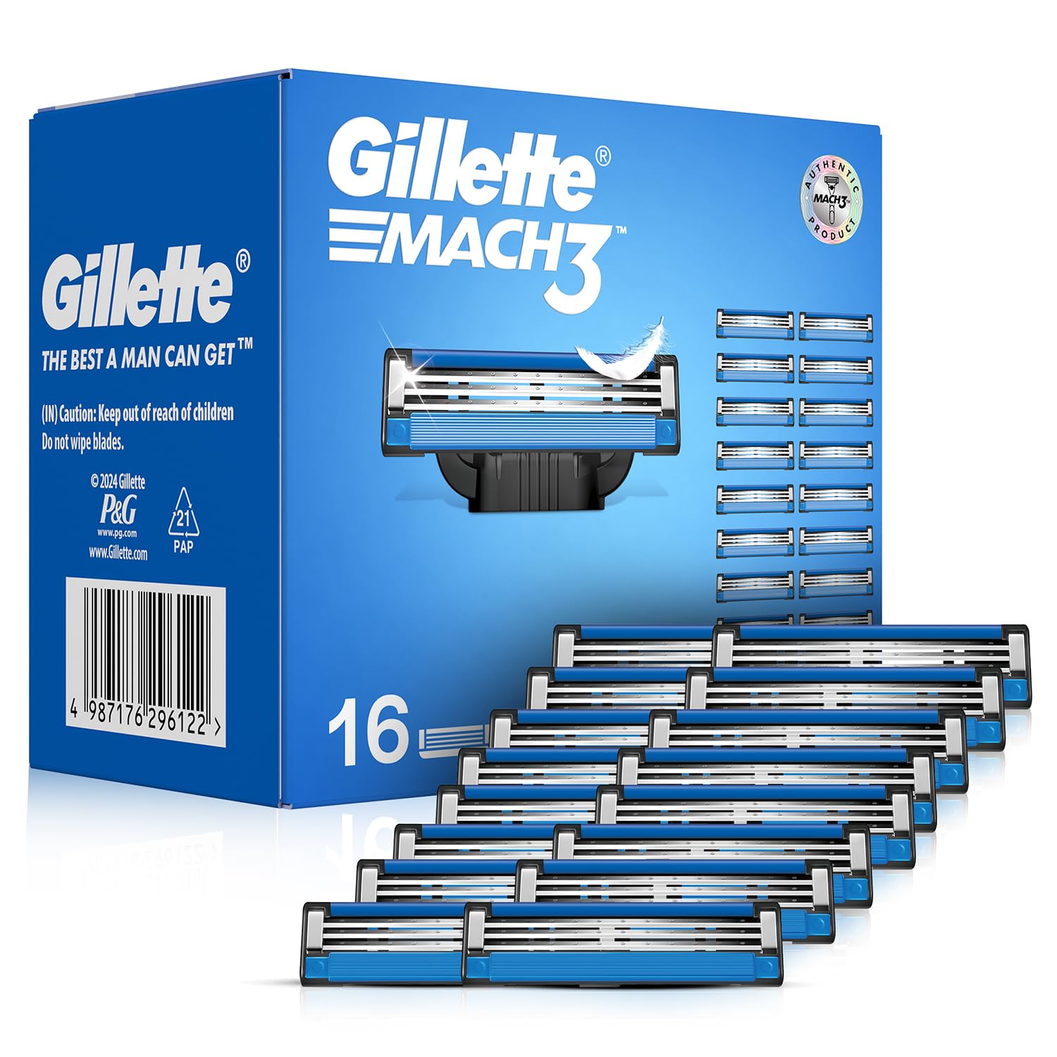 Gillette Mach 3 Shaving Blades, 16 pcs