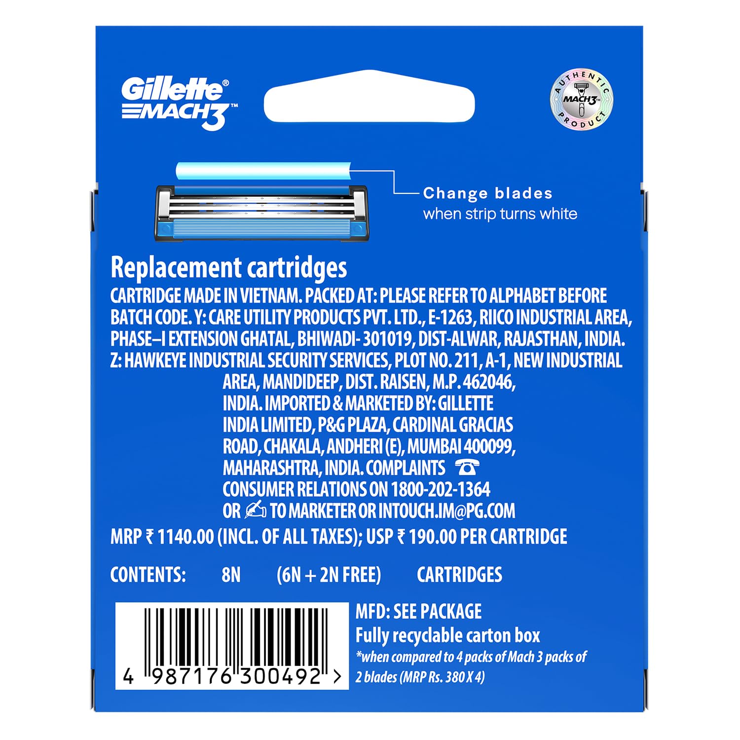 Gillette Mach3 - Manual Shaving Razor Blades Cartridge 8 pcs - Image 10