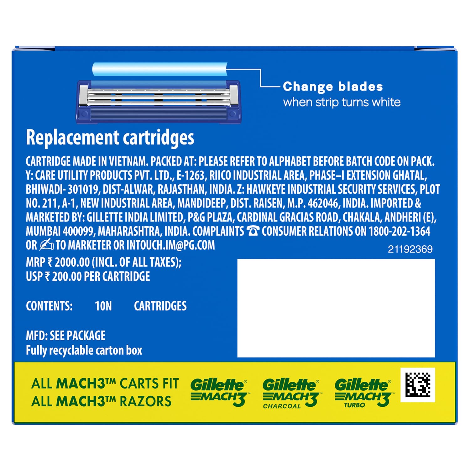 Gillette Mach 3 Turbo Blades-Pack of 10 - Image 5