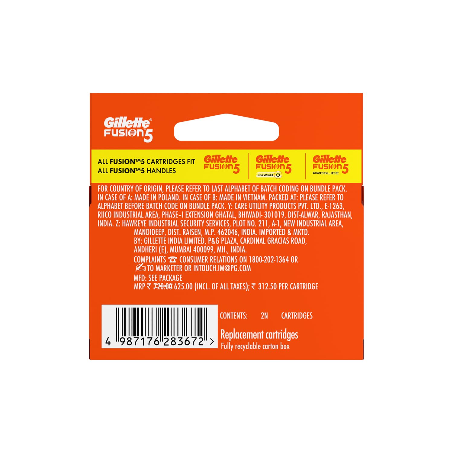 Gillette Fusion Manual Shaving Razor Blades - 2s Pack (Cartridge) - Image 5