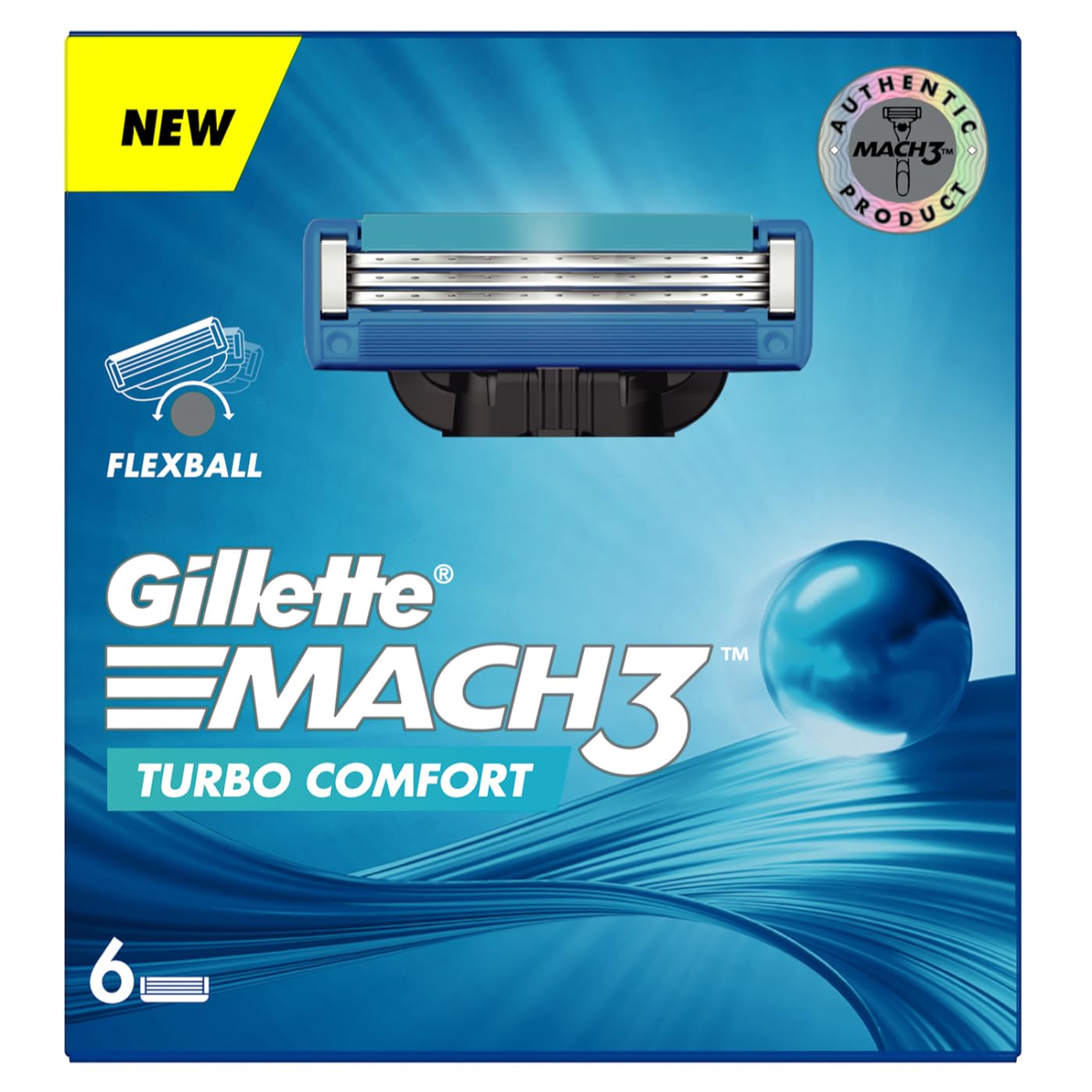 Gillette Mach 3 Turbo Blades- Pack of 6