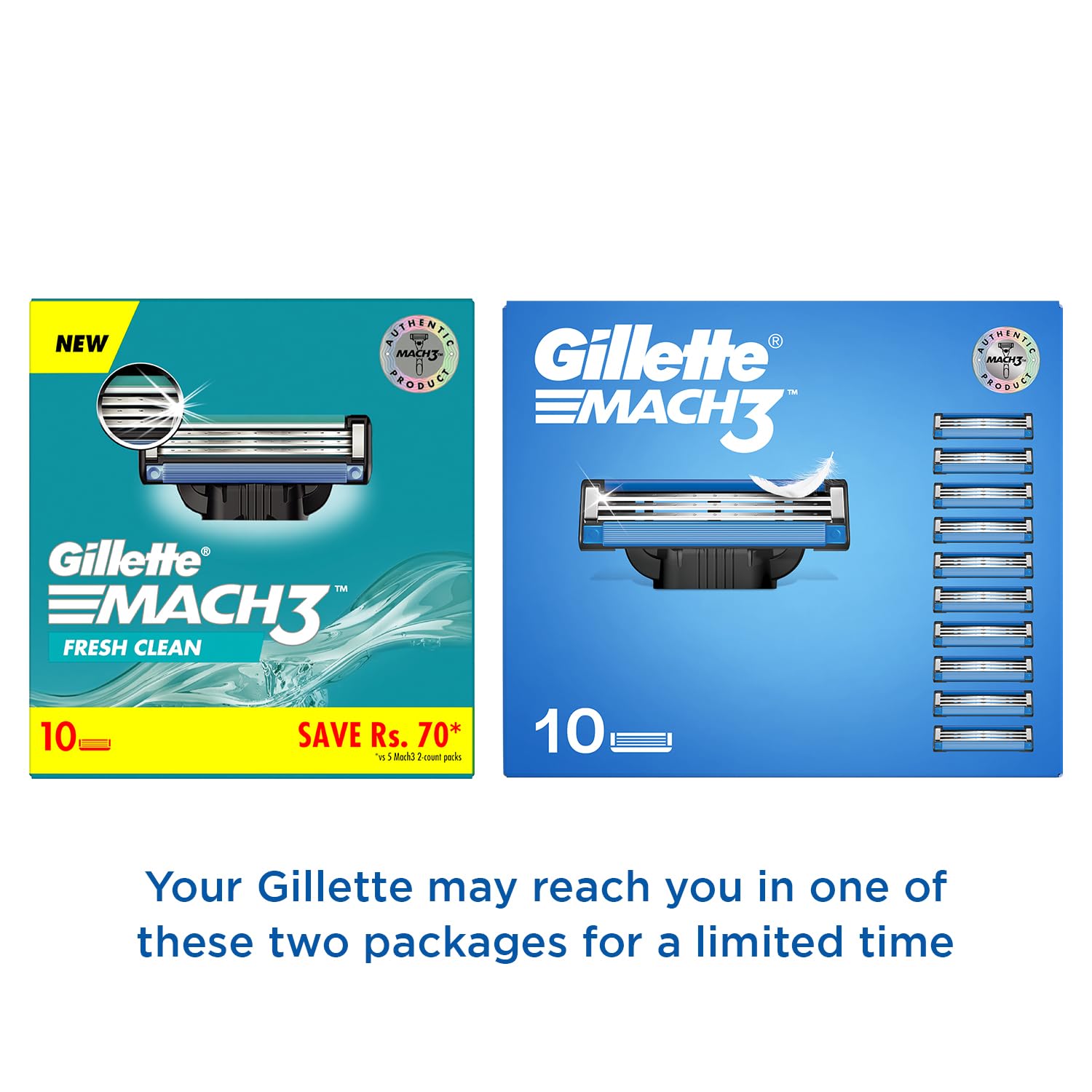 Gillette Mach3 Shaving 3-Bladed Cartridges, Pack Of 10, Men - Image 4