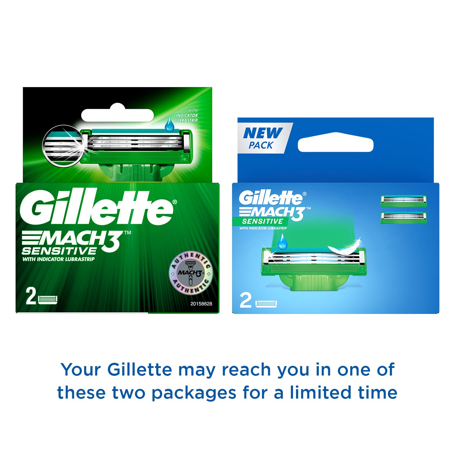 Gillette Mach3 Sensitive Manual Shaving Blades for MenPack of Cartridges, 2 pcs - Image 3