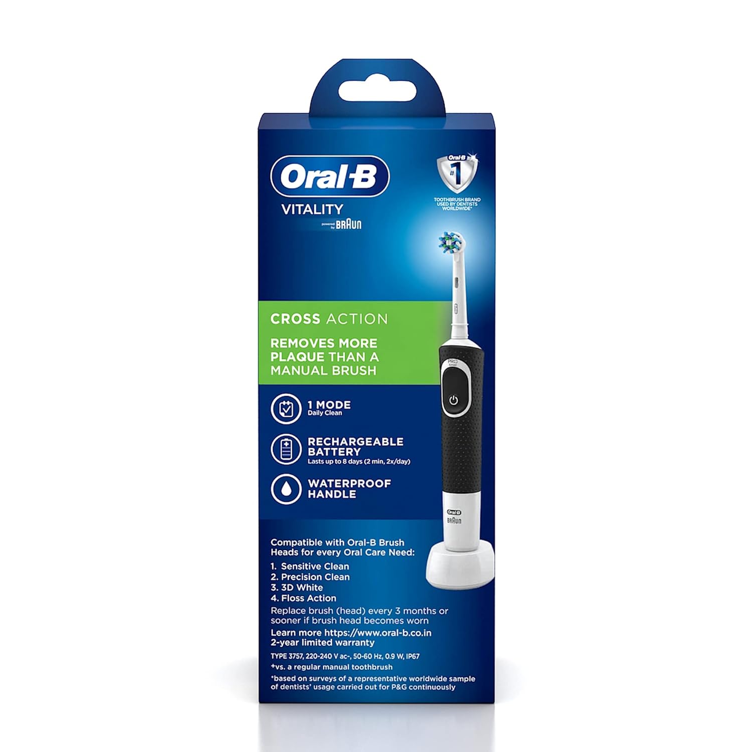 Oral B Vitality 100 Black Criss Cross Electric Rechargeable Toothbrush Powered by Braun and Oral-B Kids Electric Rechargeable Toothbrush Featuring Star Wars Characters - Image 3