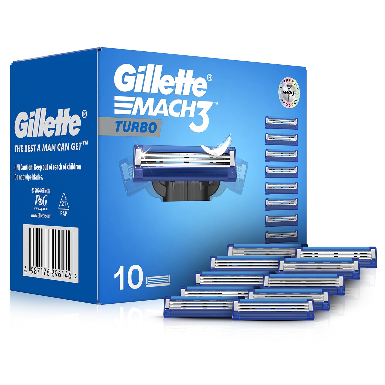Gillette Mach 3 Turbo Blades-Pack of 10