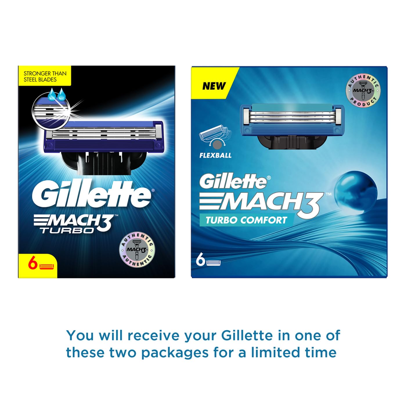 Gillette Mach 3 Turbo Blades- Pack of 6 - Image 2