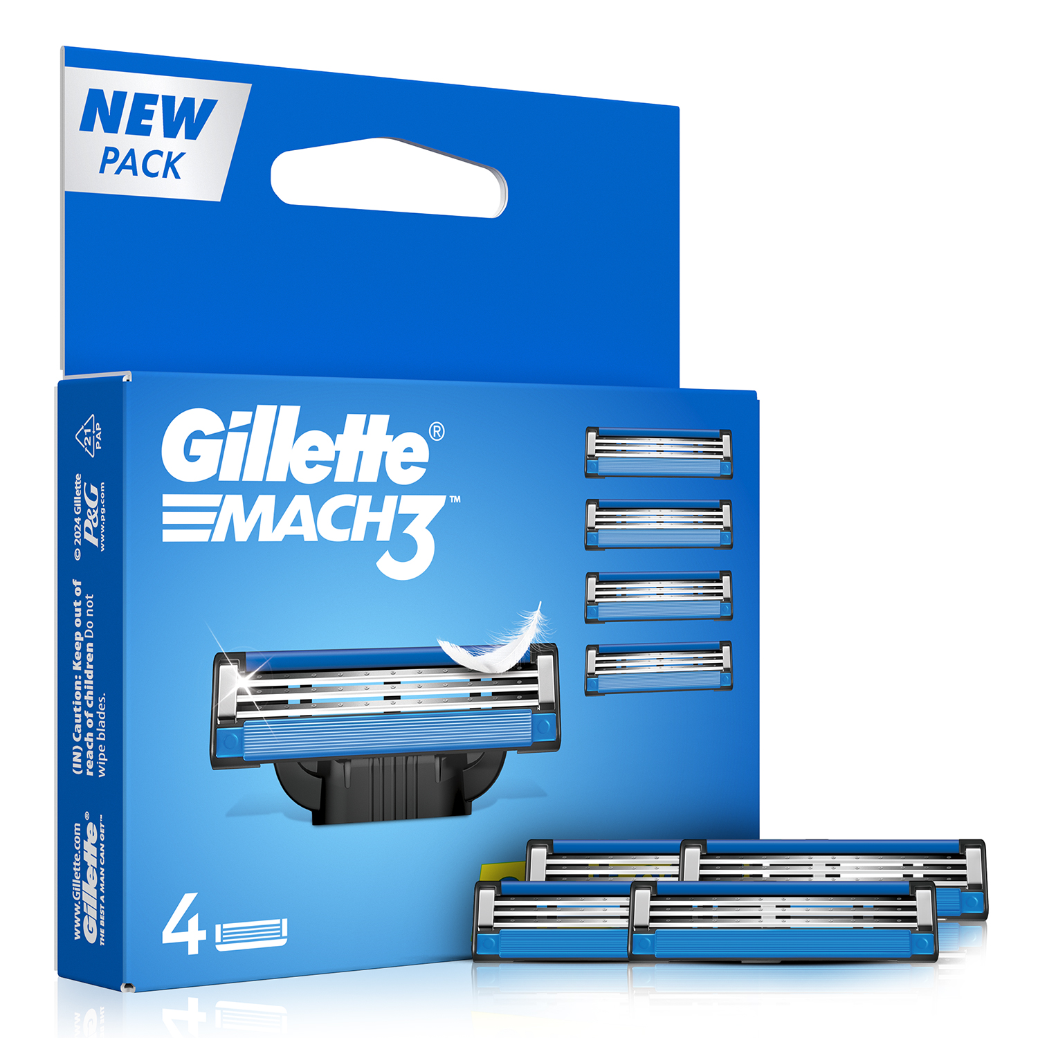 Gillette Mach 3 Razor Blades - Pack of 4 Cartridges