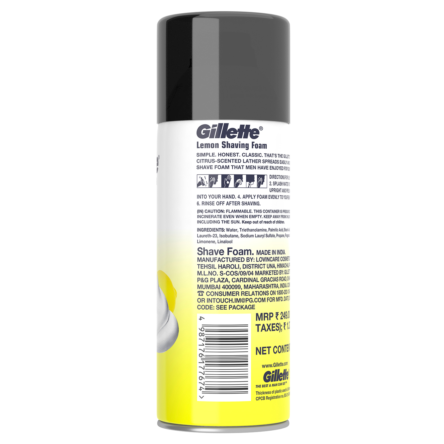 Gillette Classic Lemon Lime Pre Shave Foam - 196 g - Image 7