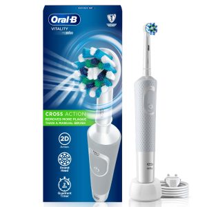 Oral-B Vitality 100 White Criss Cross Electric Rechargeable Toothbrush Powered By_Braun
