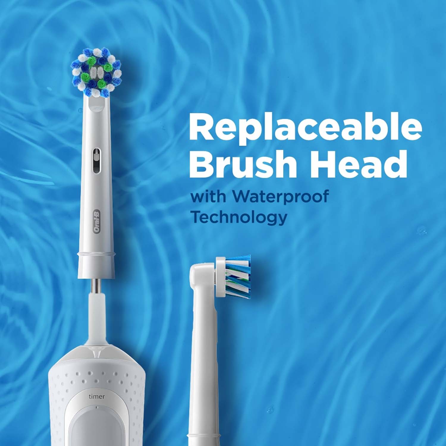 Oral-B Vitality 100 White Criss Cross Electric Rechargeable Toothbrush_Powered By Braun - Image 2