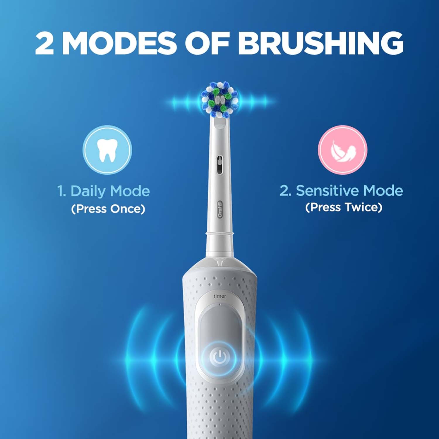 Oral-B Vitality 100 White Criss Cross Electric Rechargeable Toothbrush_Powered By Braun - Image 9