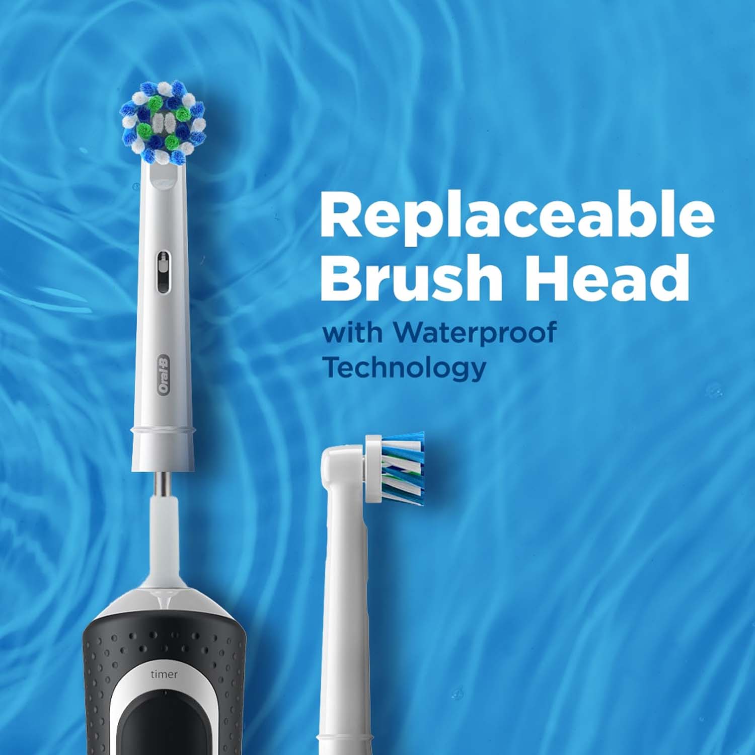 Oral-B Vitality 100 Black Criss Cross Electric Rechargeable Toothbrush Powered By Braun - Image 2