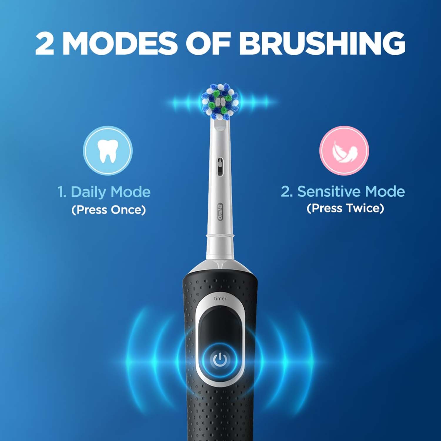 Oral-B Vitality 100 Black Criss Cross Electric Rechargeable Toothbrush Powered By Braun - Image 8