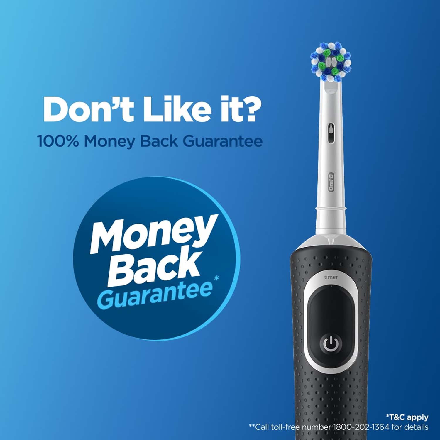 Oral-B Vitality 100 Black Criss Cross Electric Rechargeable Toothbrush Powered By Braun - Image 9