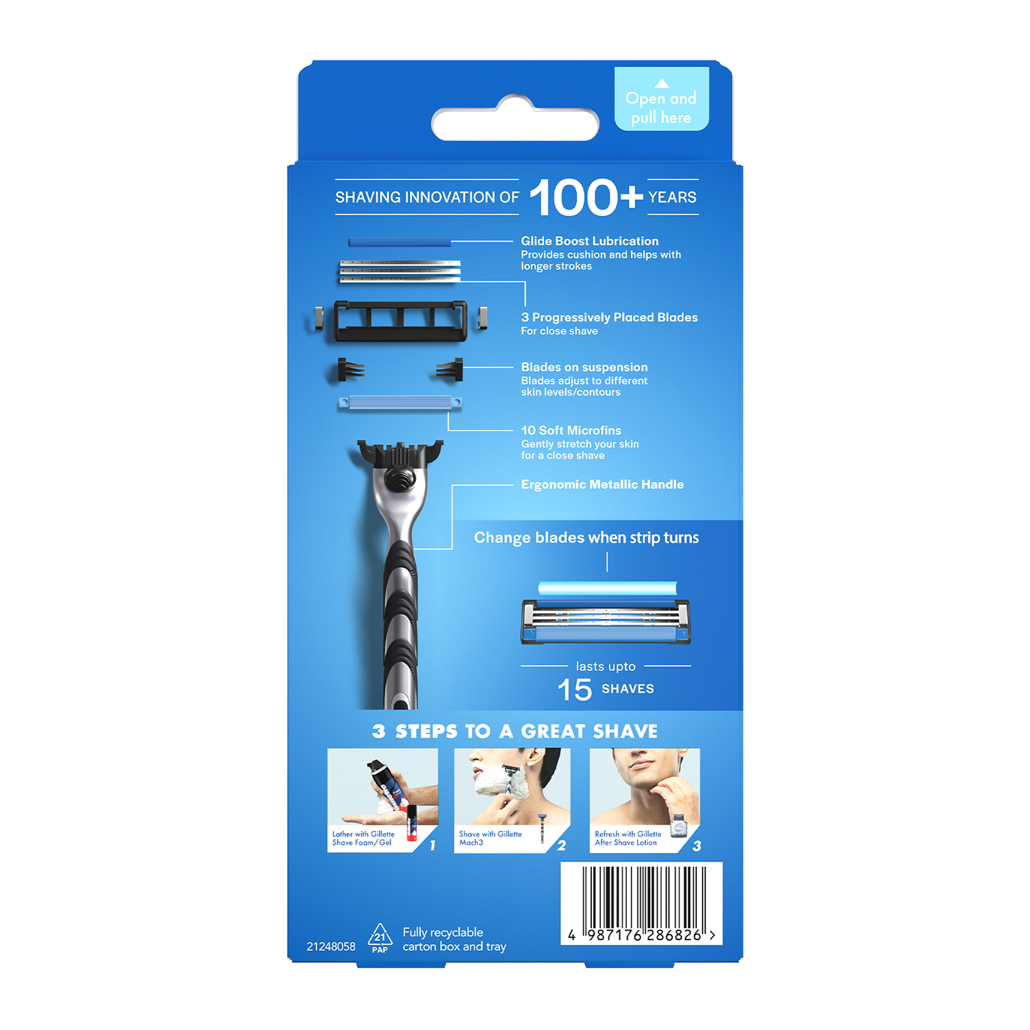 Gillette Mach 3 razor + 1 Shaving Blade - Image 2