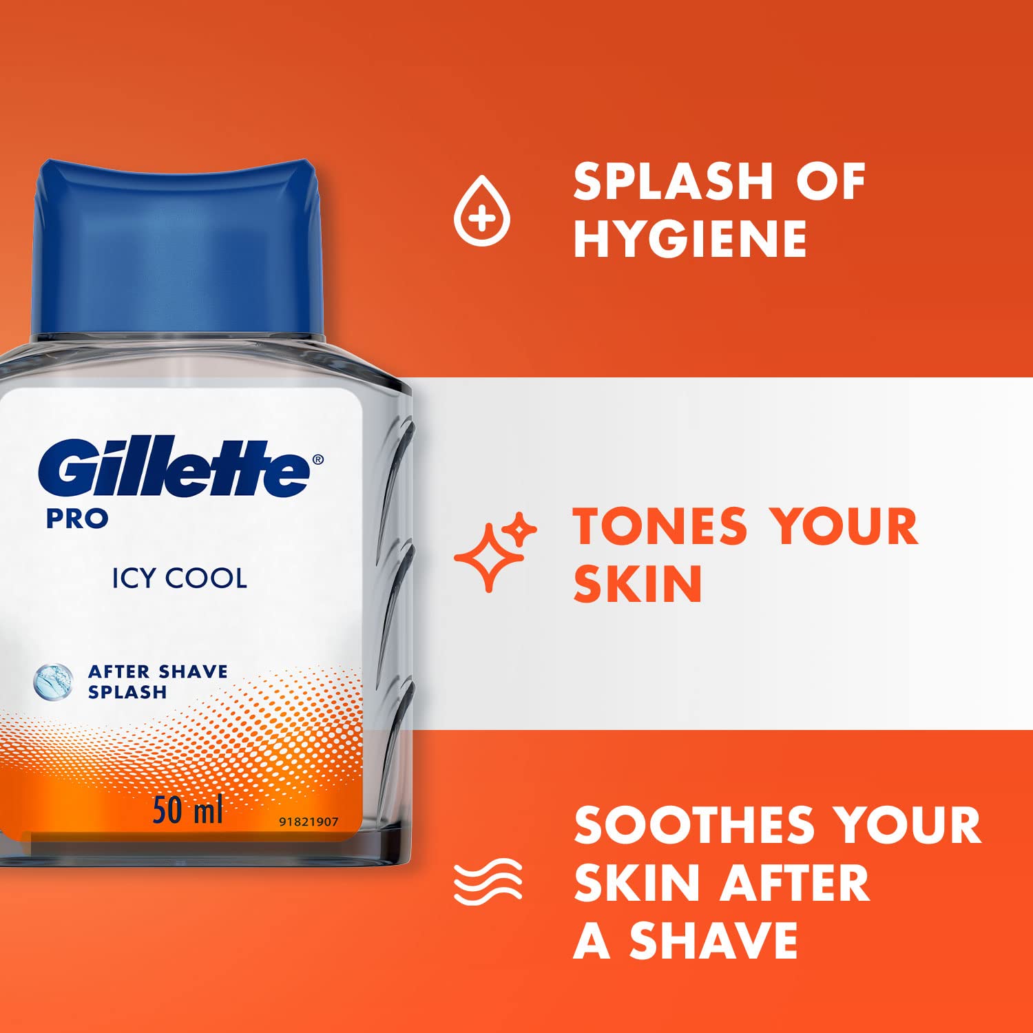 Gillette PRO AFTER SHAVE SPLASH ICY COOL 50ML, White - Image 2