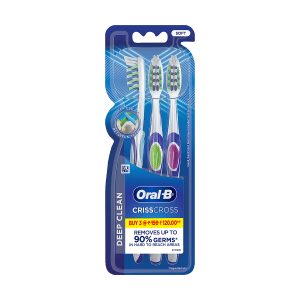 Oral B Criss Cross Soft Toothbrush, Buy 2 Get 1 Free, Manual Toothbrush, For Adults, Pack of 3